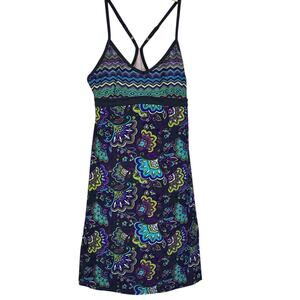 Athleta XS Athletic Dress Paisley Racerback Built In Bra Stretch Sport Travel